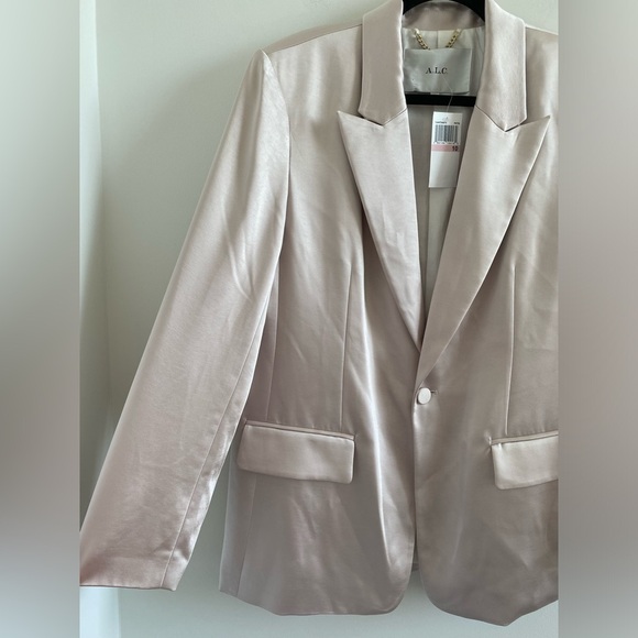 A.L.C Bishop II Satin Blazer In Pink Tint Size 10 New With Tag - Picture 7 of 12